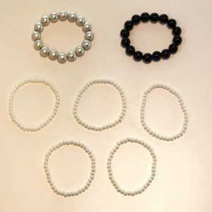 Black, White, and Silver Pearl Bracelet Tiny Collection